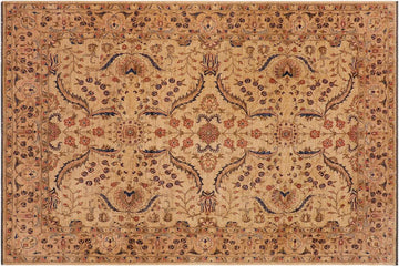 handmade Traditional Kafkaz Chobi Ziegler Beige Tan Hand Knotted RECTANGLE 100% WOOL area rug 9 x 12